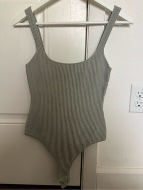 JLUXLABEL Ribbed Scoop Body Suit in Sage